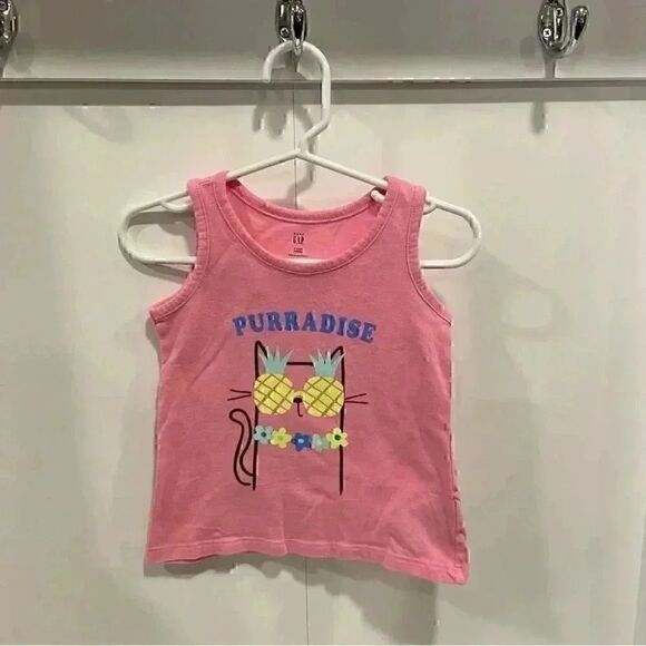 Gap toddler girls Graphic tank featuring pineapple cat kitty in 2 - Picture 1 of 4
